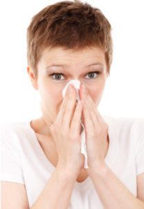 woman runny nose