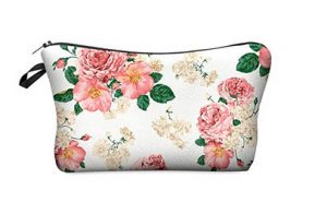 StylesILove Cute Graphic Pouch Travel Case Cosmetic Makeup Bag (Powder Pink Rose)