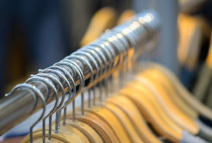 clothing rack with hangers