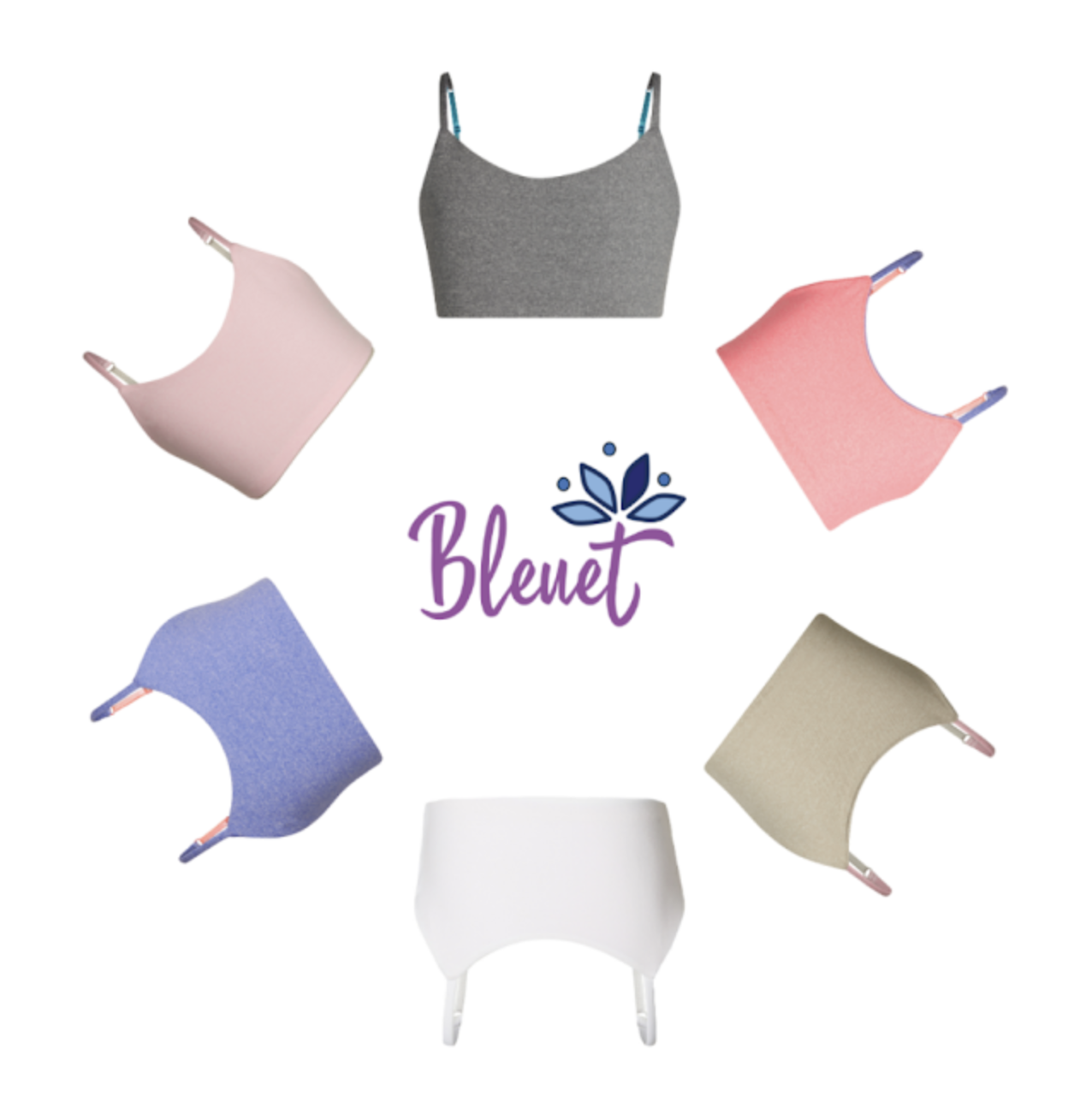 Bleuet Bleum Racerback Girls Bra, Seamless, Reversible & Dual Layer